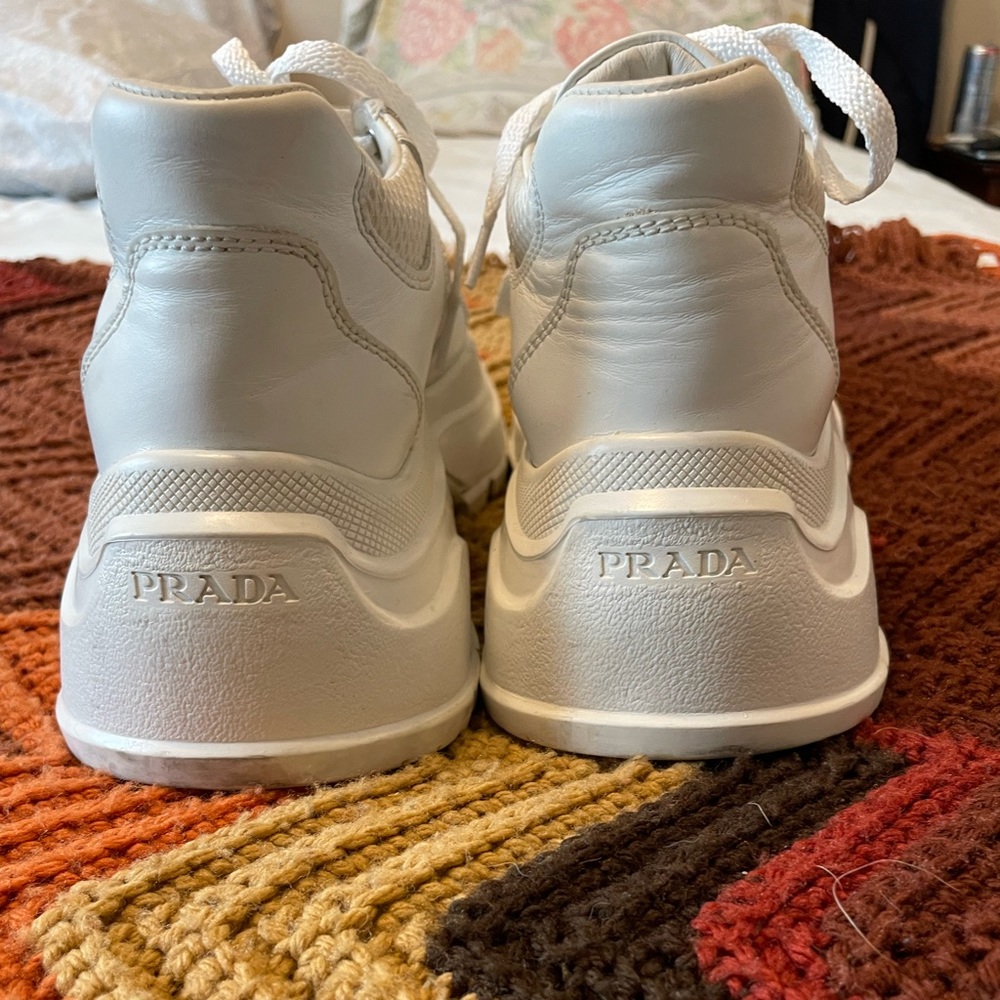 Prada Signature Logo Leather Chunky Sneakers, 9.5 - Picture 5 of 12